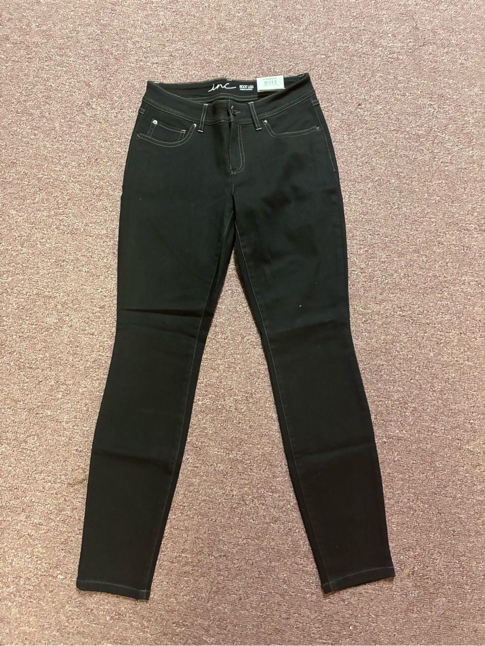 INC International Concepts Black Skinny High-Rise Jeans